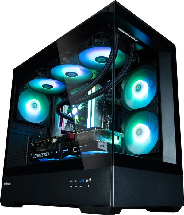 Zalman P30 Black, schwarz, Glasfenster