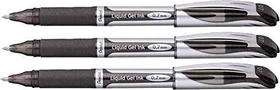 Pentel EnerGel BL57 Gelroller schwarz/silber, 3er-Pack