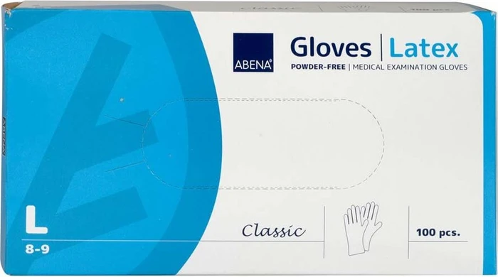 Abena Latex Einweghandschuhe L transparent, 100 Stück