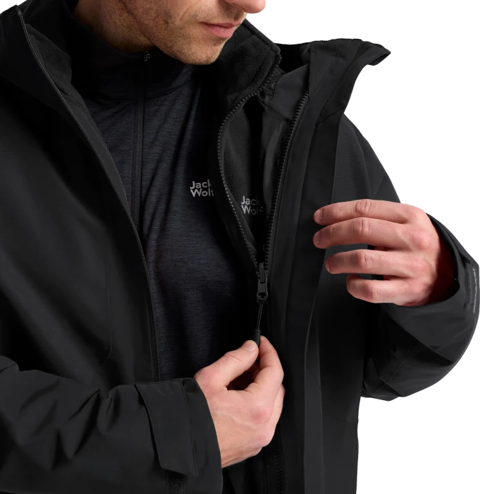Jack Wolfskin Stonetrail 3in1 Funktionsjacke schwarz (Herren)