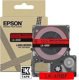 Epson LK-4RBF Beschriftungsband, 12mm, schwarz/fluoreszierend rot