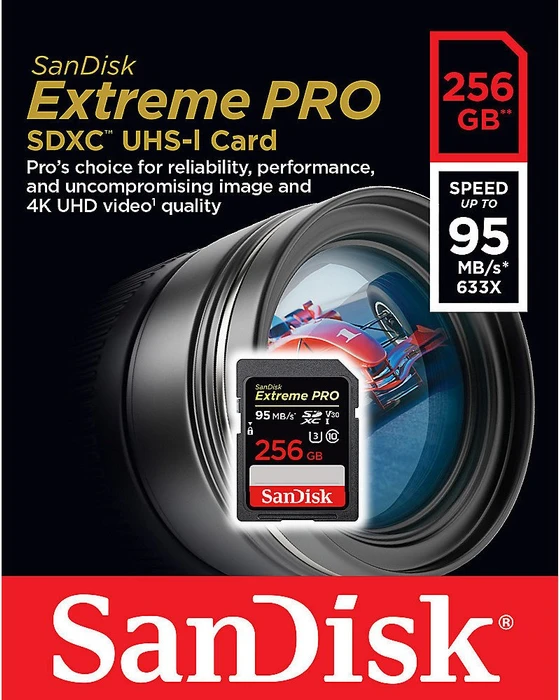 SanDisk Extreme PRO R95/W90 256GB, UHS-I U3, Class 10