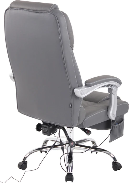 CLP Pacific Leder Bürostuhl mit Massagefunktion, grau