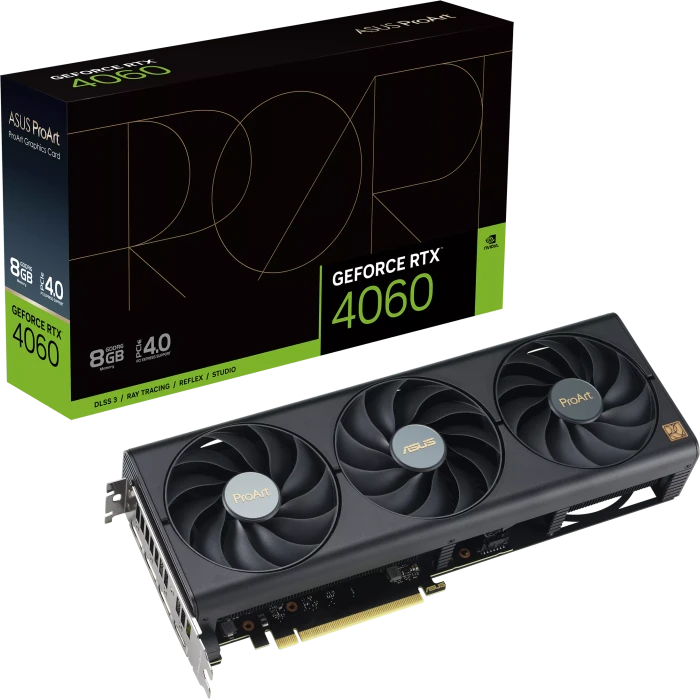 ASUS ProArt GeForce RTX 4060 OC, PROART-RTX4060-O8G, 8GB GDDR6, HDMI, 3x DP