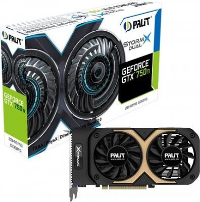 Palit GeForce GTX 750 Ti StormX Dual, 2GB GDDR5, VGA, DVI, Mini HDMI