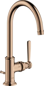 Hansgrohe Axor Montreux Einhebel-Waschbeckenarmatur 210 mit Hebelgriff und Ablauffernbedienung polished red gold