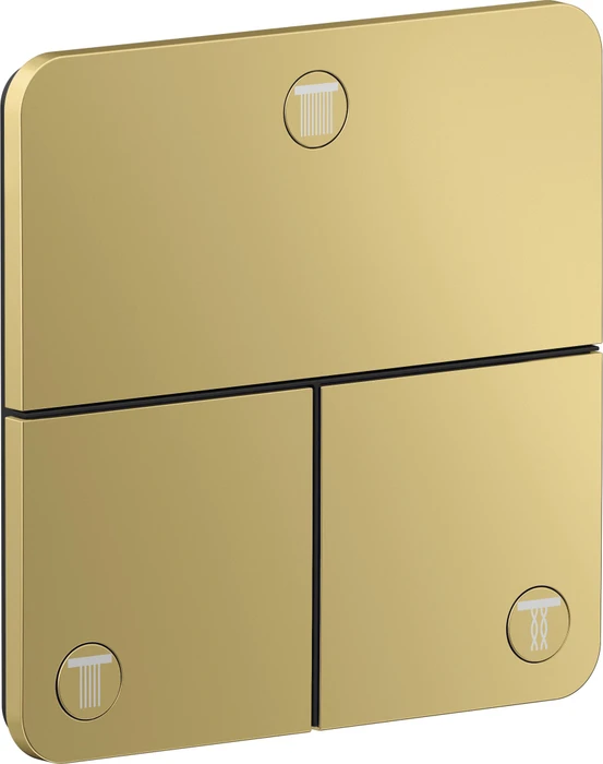 Hansgrohe Axor ShowerSelect ID softsquare Kontrollfeld Ventil für 3 Verbraucher polished gold optic