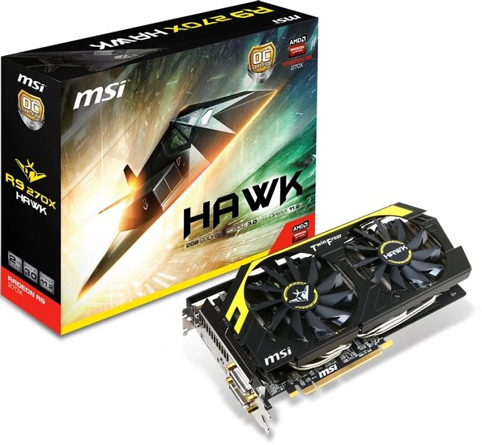 MSI Radeon R9 270X, R9 270X Hawk, 2GB GDDR5, 2x DVI, HDMI, DP