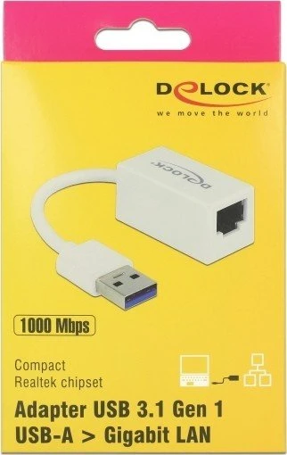 DeLOCK RJ-45 LAN-Adapter, USB-A 3.0 [Stecker]