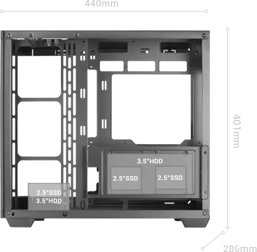 Mars Gaming MC-3TCORE White, Glasfenster
