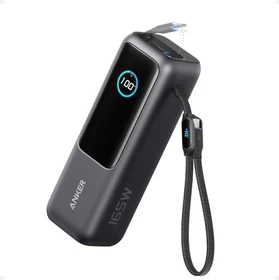 Anker Powerbank (25K, 165W, Integriertes + einziehbares Kabel) schwarz