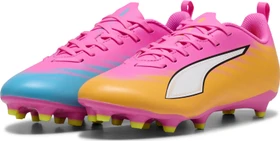 Puma Ultra 6 Play FG/AG poison pink/puma white/sun stream/bright aqua (Junior)