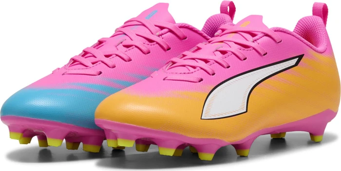 Puma Ultra 6 Play FG/AG poison pink/puma white/sun stream/bright aqua (Junior)