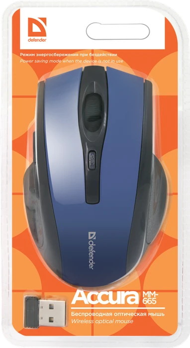 Defender Accura MM-665 Wireless Optical Mouse blau, USB