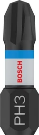 Bosch Professional PRO Impact Kreuzschlitz Bit 1/4", PH3x25mm, 2 Stück