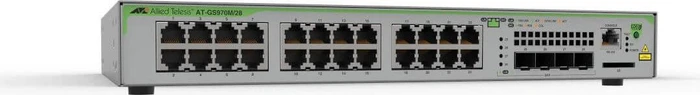 Allied Telesis CentreCOM GS970M Desktop Gigabit Managed Switch, 24x RJ-45, 4x SFP