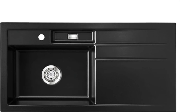 systemceram Bela 100 Einbau Becken links nero
