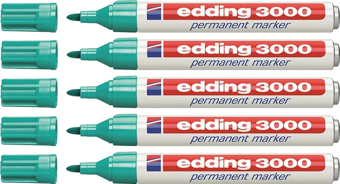 edding 3000 Permanentmarker türkis, 5er-Pack