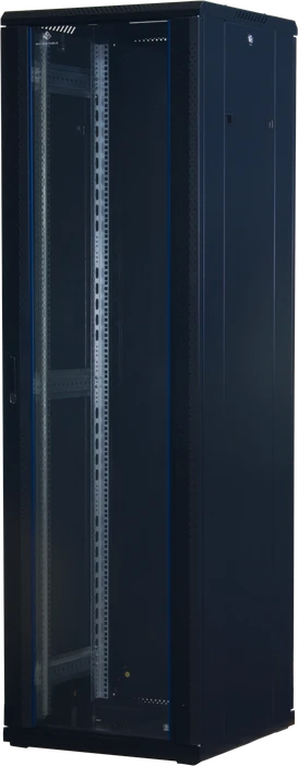 Rockstable 19" Serverschrank 42HE, Sicherheitsglastür, IP2X, schwarz, 600mm tief