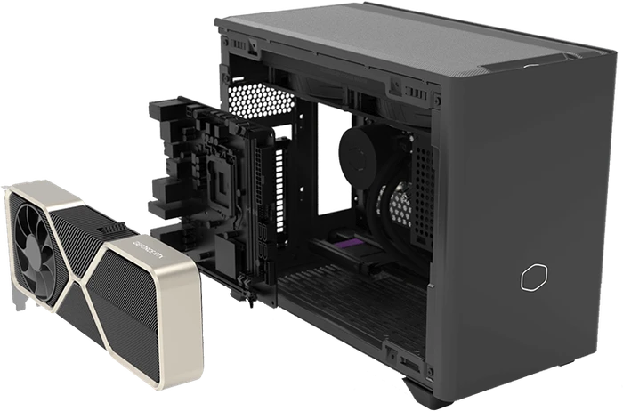 Cooler Master MasterBox NR200P Max, schwarz, Glasfenster, Mini-ITX, 850W, UK-Version