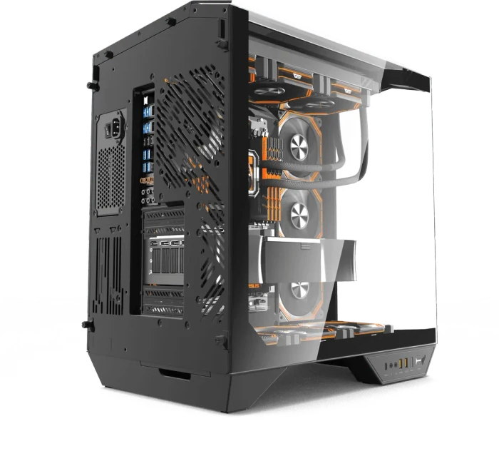 DarkFlash DY470 Shadow Black, inkl. 4x Lüfter, inkl. GPU-Halterung, Glasfenster