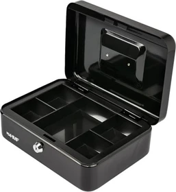 HMF 10125 Geldkassette, schwarz, Schlüsselschloss