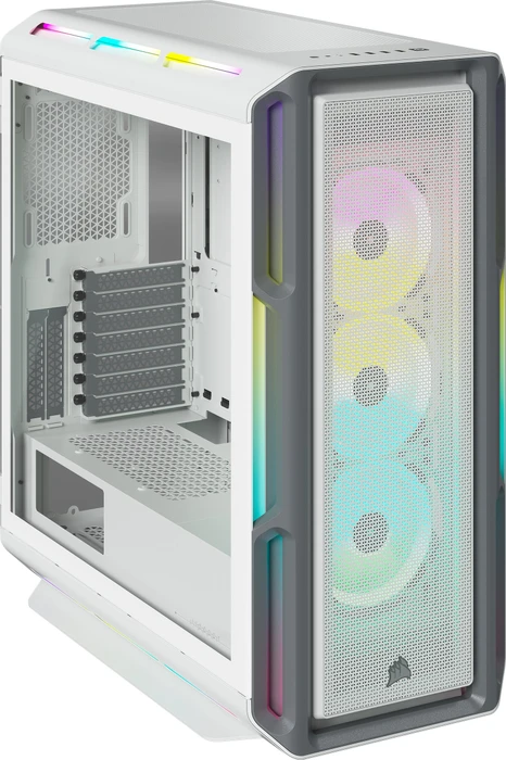 Corsair iCue 5000T RGB TG, weiß, Glasfenster