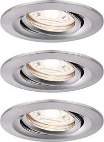 Paulmann Nova Mini Coin LED 4.2W Einbauleuchte eisen gebürstet, 3 Stück