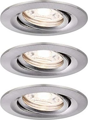 Paulmann Nova Mini Coin LED 4.2W Einbauleuchte eisen gebürstet, 3 Stück