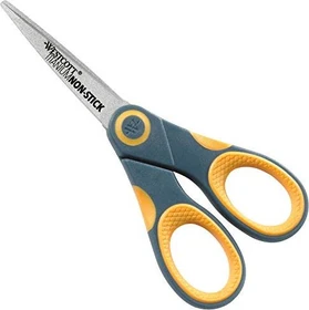 Westcott Titanium Non-Stick Universalschere, Rechtshänder, 130mm, gelb/grau