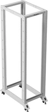 Lanberg Open Rack Series 19" Open Frame Rack 42HE, 4-Pfosten, mit Rollen, Flat Pack, tiefenverstellbar, 550-790mm, RAL 7035, 1000mm tief