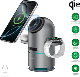4smarts Qi2 Ladestation ChargeBot Sound grau