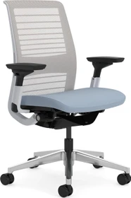 Steelcase Think Bürostuhl mit Armlehnen, grau/blau