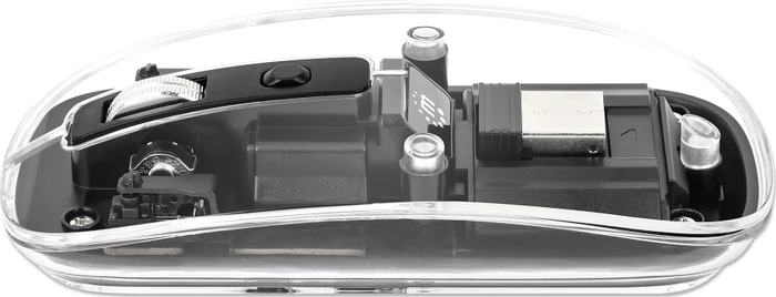 Manhattan Transparent Rechargeable Wireless Mouse, transparent/schwarz, USB