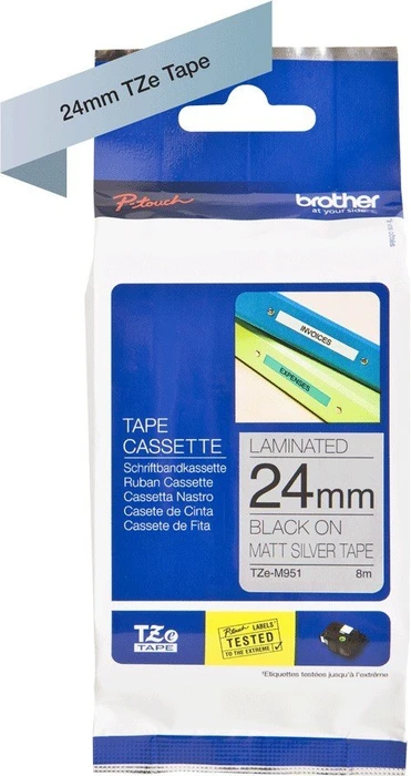 Brother TZe-M951 Beschriftungsband, 24mm, schwarz/silber