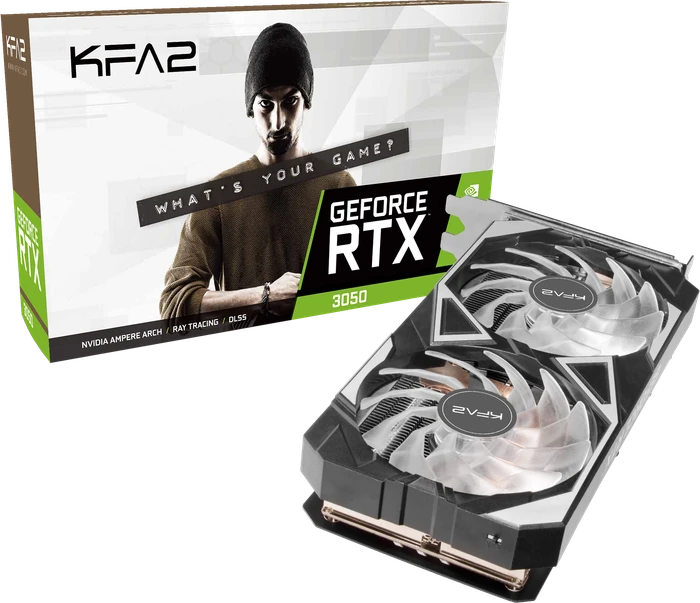 KFA2 GeForce RTX 3050 EX (1-Click OC), 8GB GDDR6, HDMI, 3x DP