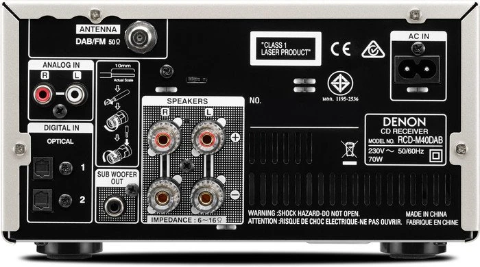Denon D-M40DAB silber/kirsche