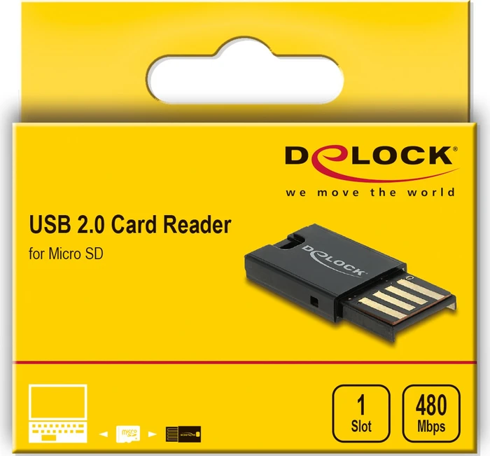 DeLOCK microSD Single-Slot-Cardreader, USB-A 2.0 [Stecker]