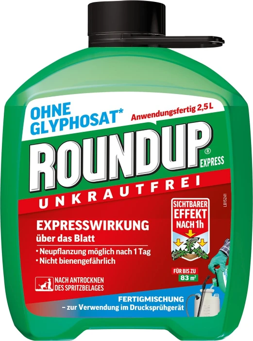 Evergreen Garden Care Roundup Express Unkrautfrei mit Expresswirkung über das Blatt ohne Glyphosat Kanister, 2.5l