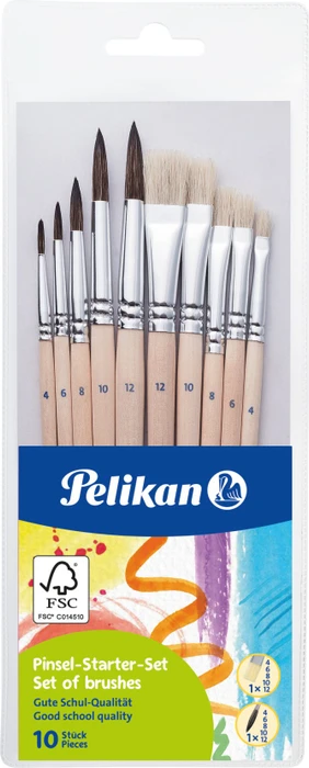 Pelikan Pinsel Starter-Set Gr. 4/6/8/10/12 Pinselset, 10-tlg.