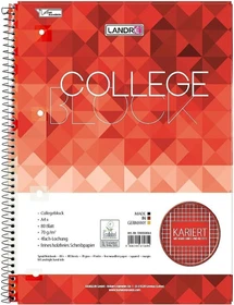Landré College Collegeblock, A4, kariert, 80 Blatt