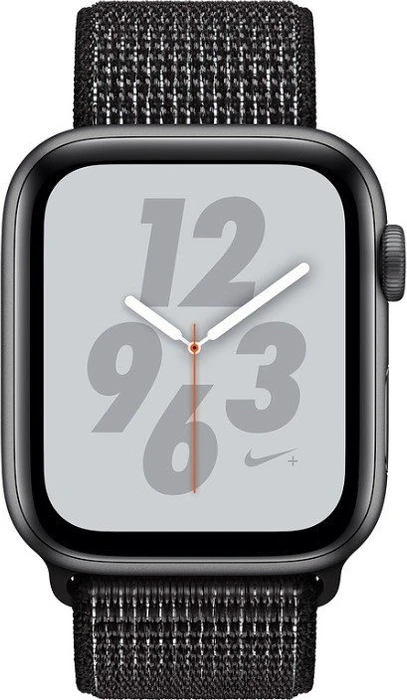 Apple Watch Nike+ Series 4 (GPS + Cellular) Aluminium 44mm grau mit Sport Loop schwarz