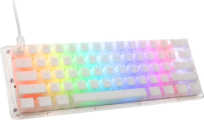 Ducky One 3 Mini PBT, LEDs RGB, Aura White, MX SILENT RGB RED, USB, US