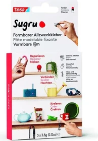 tesa Sugru Klebeknete schwarz/grau/weiß, 3 Stück