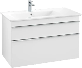Villeroy & Boch Venticello Waschbeckenunterschrank für Becken links 2 Auszüge 953x590x477mm white matt/chrome