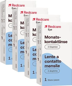 Redcare Monatskontaktlinse, -3.00 Dioptrien, 4 Stück