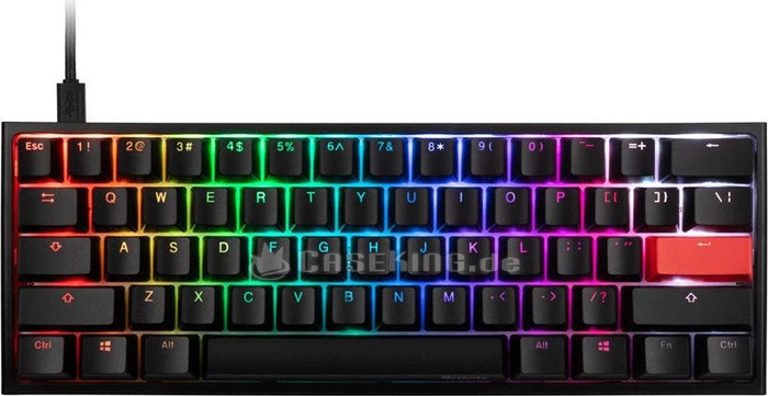 Ducky One 2 Mini RGB PBT, LEDs RGB, schwarz, MX RGB BROWN, USB, US