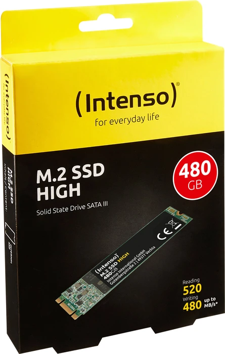 Intenso High Performance SSD 480GB, M.2 2280 / B-M-Key / SATA 6Gb/s