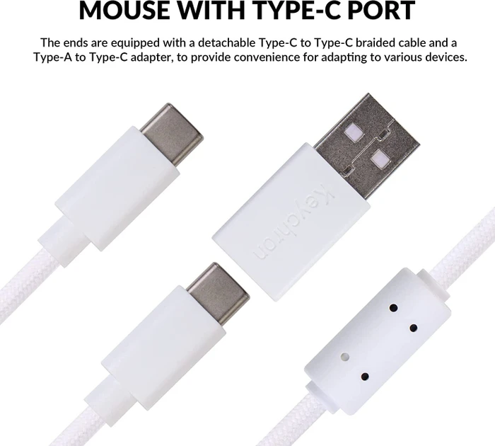 Keychron M1 Ultra-Light Gaming Mouse weiß, USB