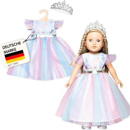 Heless Kleid Fee und Einhorn mit silberner Krone 28-35cm